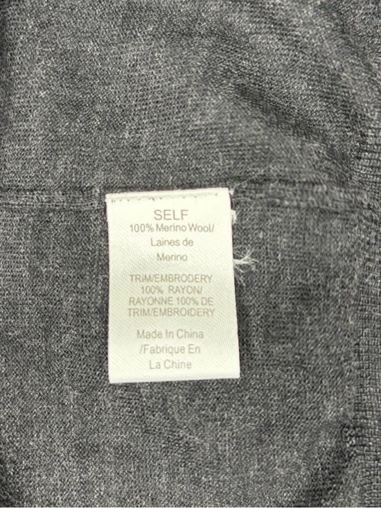 Vera Wang Black Long Sleeve Draped Fringe Top - Picture 6 of 7